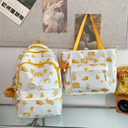 2 Set strawberry Printing Women Backpack High Quality Waterproof Backpacks for Teenage Girls Boys Female School Bag Rucksack