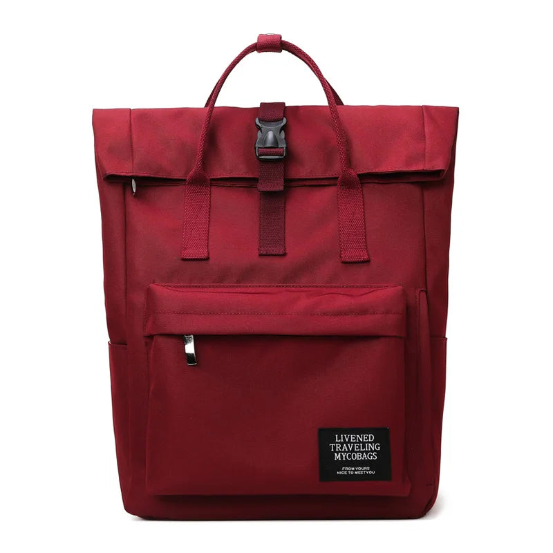 2 Size Female Cute College Backpack Girl Male Travel Book Backpack Nylon Fashion Ladies Leisure Bag Women Laptop Men School Bags