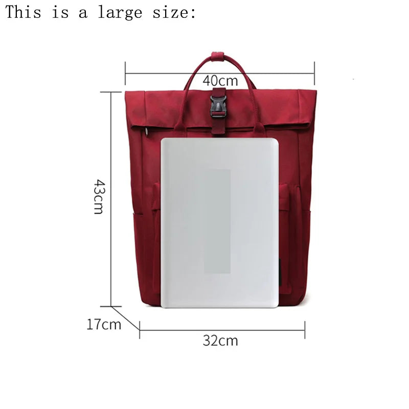 2 Size Female Cute College Backpack Girl Male Travel Book Backpack Nylon Fashion Ladies Leisure Bag Women Laptop Men School Bags