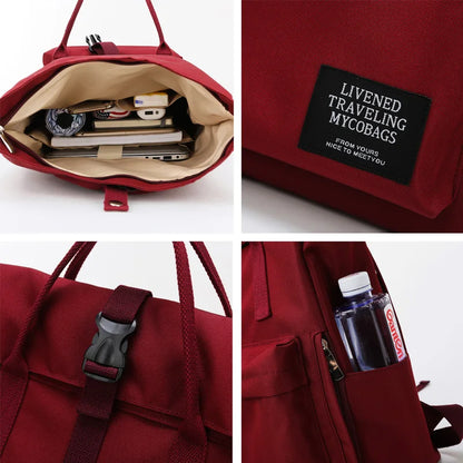 2 Size Female Cute College Backpack Girl Male Travel Book Backpack Nylon Fashion Ladies Leisure Bag Women Laptop Men School Bags