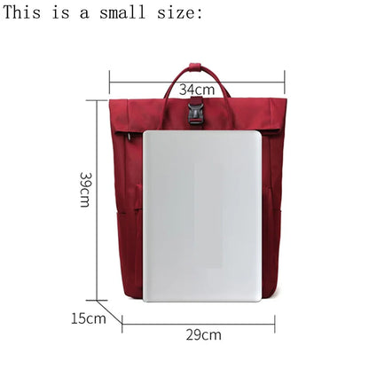 2 Size Female Cute College Backpack Girl Male Travel Book Backpack Nylon Fashion Ladies Leisure Bag Women Laptop Men School Bags