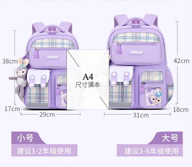 2 Size Waterproof Kids School Backpacks for Teenage Girls Orthopedic School Bags Grade 1-6 Child Book Bag backpack sac Schoolbag