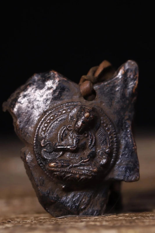 2" Tibet Buddhism Temple Old bronze Old buddha statue Vajra Buddha statue Amulet pendant