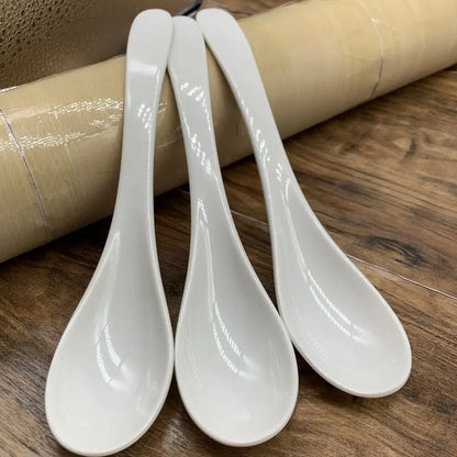 2 pcs Plastic Soup Spoons, Japanese Rice Spoons, Melamine Sauces Soup Spoon, Porridge Spoon, Ramen Pho Wonton
