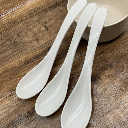 2 pcs Plastic Soup Spoons, Japanese Rice Spoons, Melamine Sauces Soup Spoon, Porridge Spoon, Ramen Pho Wonton
