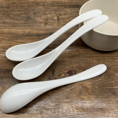 2 pcs Plastic Soup Spoons, Japanese Rice Spoons, Melamine Sauces Soup Spoon, Porridge Spoon, Ramen Pho Wonton