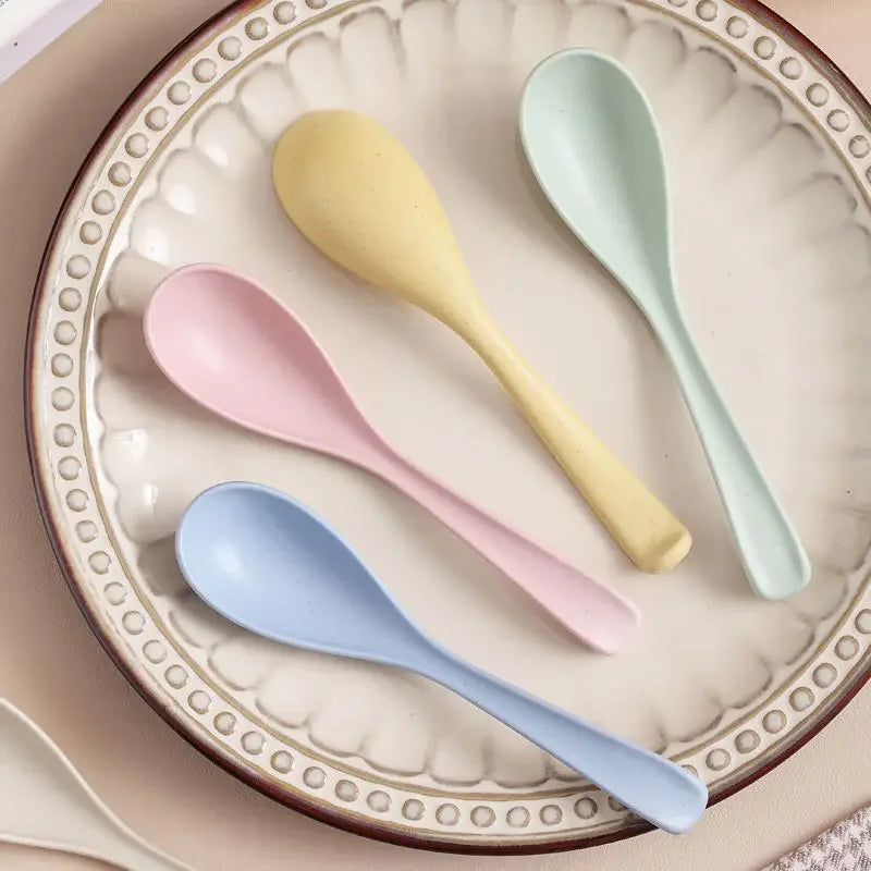 2 pcs Rice Spoon , Japanese Kitchen Supplies, Soup Spoon, Tableware Kitchen Utensils, Wheat Straw Dinnerware, R017