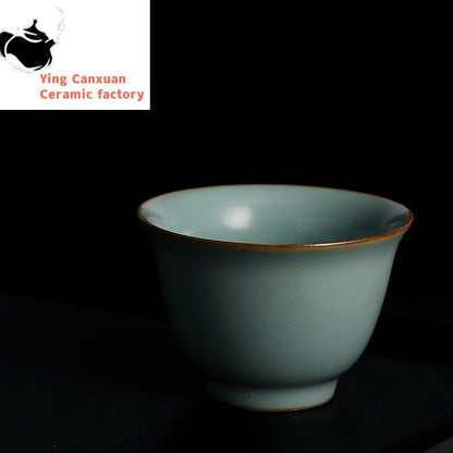 2 pcs/lot Chinese Ru Kiln crockery Tea Cups Anti Scaling Handmade Tea Bowl Creative cracked solid color cup Single Cup Drinkware