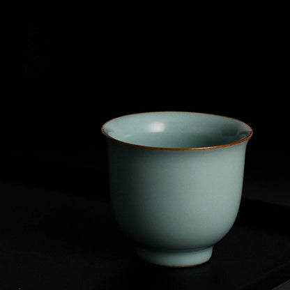 2 pcs/lot Chinese Ru Kiln crockery Tea Cups Anti Scaling Handmade Tea Bowl Creative cracked solid color cup Single Cup Drinkware
