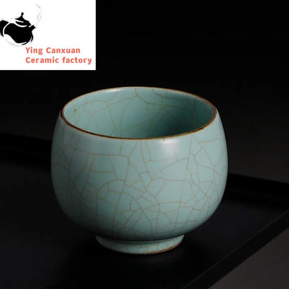 2 pcs/lot Chinese Ru Kiln crockery Tea Cups Anti Scaling Handmade Tea Bowl Creative cracked solid color cup Single Cup Drinkware
