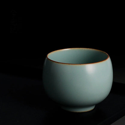 2 pcs/lot Chinese Ru Kiln crockery Tea Cups Anti Scaling Handmade Tea Bowl Creative cracked solid color cup Single Cup Drinkware