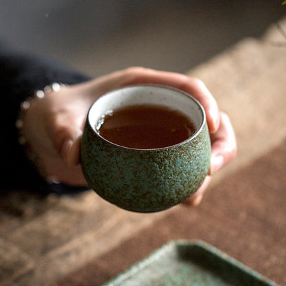 2 pcs/lot Japanese-style Ceramic Teacup Handmade Boutique Pottery Tea Bowl Tea ceremony Accessories Portable Personal Single Cup