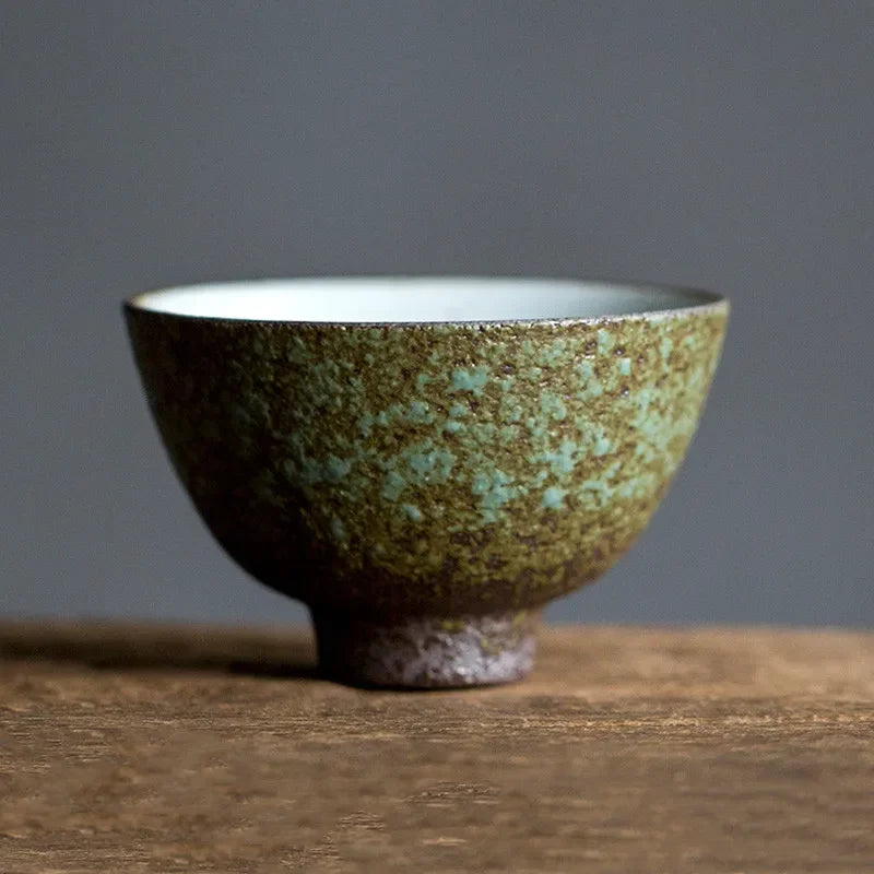 2 pcs/lot Japanese-style Ceramic Teacup Handmade Boutique Pottery Tea Bowl Tea ceremony Accessories Portable Personal Single Cup