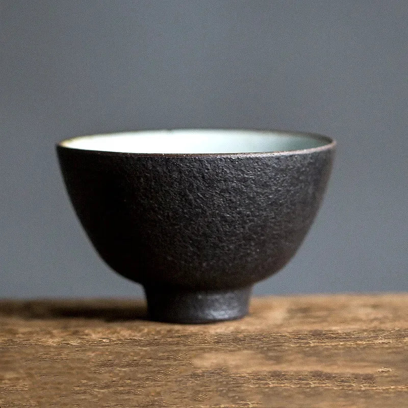 2 pcs/lot Japanese-style Ceramic Teacup Handmade Boutique Pottery Tea Bowl Tea ceremony Accessories Portable Personal Single Cup