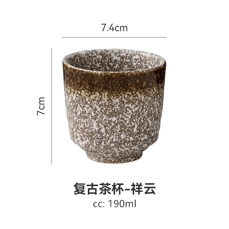 2 pcs/set Japanese Ceramic Teacup Coffee cup Retro Handmade Tea Bowl Chinese Tea set Accessories Personal Single Cup Drinkware