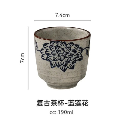 2 pcs/set Japanese Ceramic Teacup Coffee cup Retro Handmade Tea Bowl Chinese Tea set Accessories Personal Single Cup Drinkware