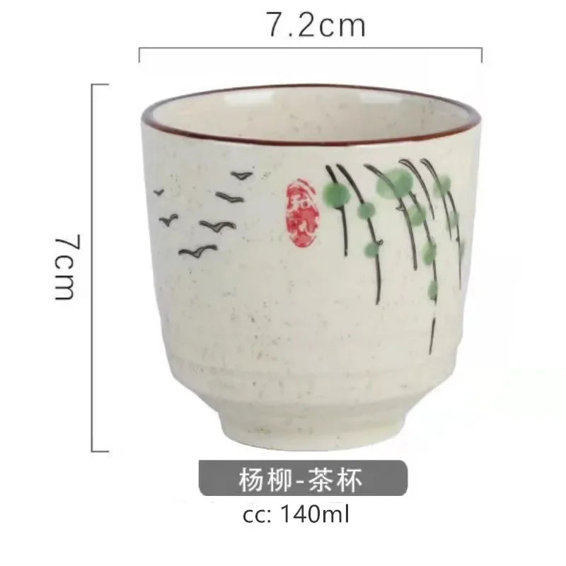 2 pcs/set Japanese Ceramic Teacup Coffee cup Retro Handmade Tea Bowl Chinese Tea set Accessories Personal Single Cup Drinkware