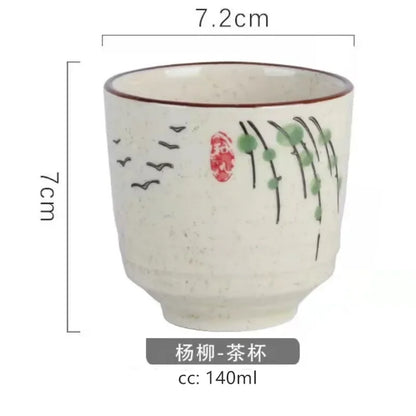 2 pcs/set Japanese Ceramic Teacup Coffee cup Retro Handmade Tea Bowl Chinese Tea set Accessories Personal Single Cup Drinkware