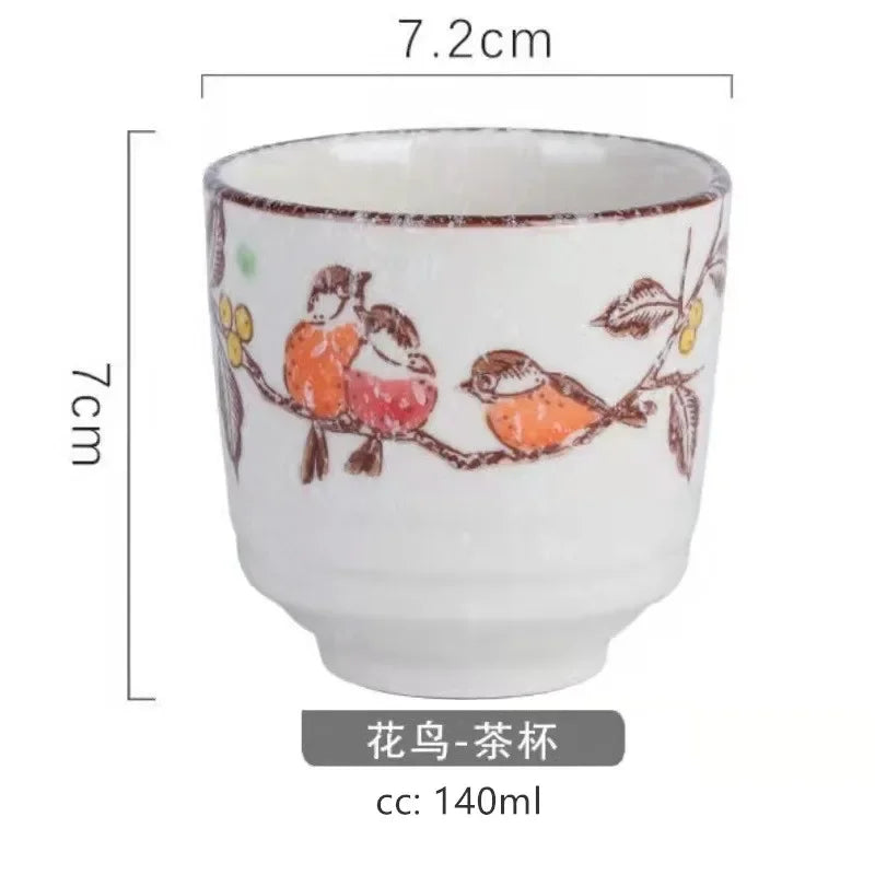 2 pcs/set Japanese Ceramic Teacup Coffee cup Retro Handmade Tea Bowl Chinese Tea set Accessories Personal Single Cup Drinkware
