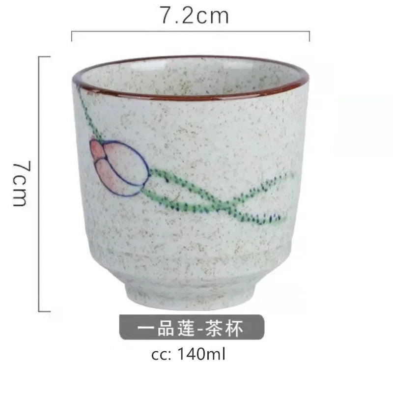2 pcs/set Japanese Ceramic Teacup Coffee cup Retro Handmade Tea Bowl Chinese Tea set Accessories Personal Single Cup Drinkware