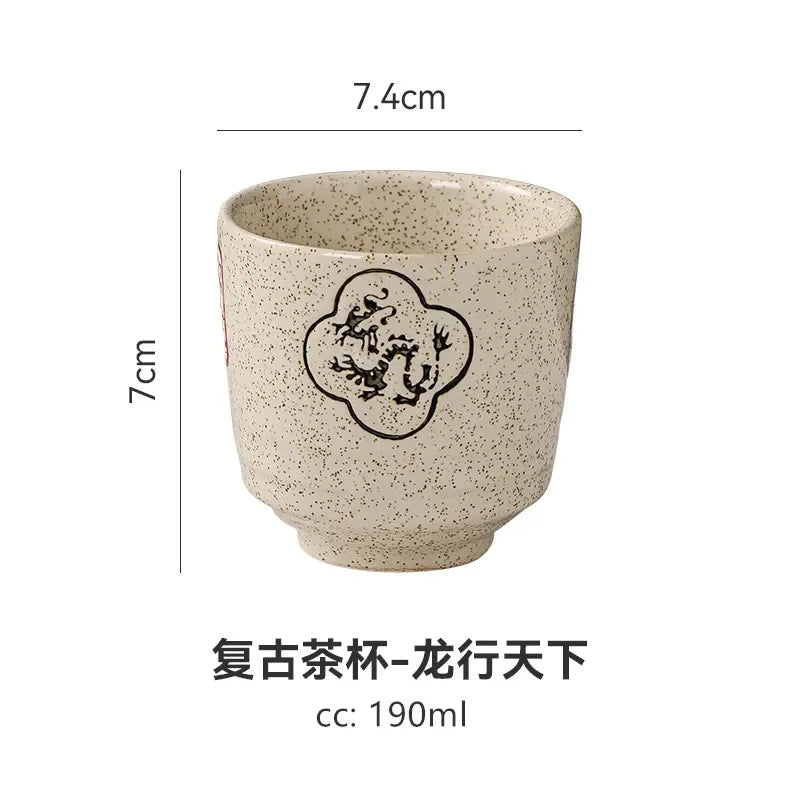 2 pcs/set Japanese Ceramic Teacup Coffee cup Retro Handmade Tea Bowl Chinese Tea set Accessories Personal Single Cup Drinkware