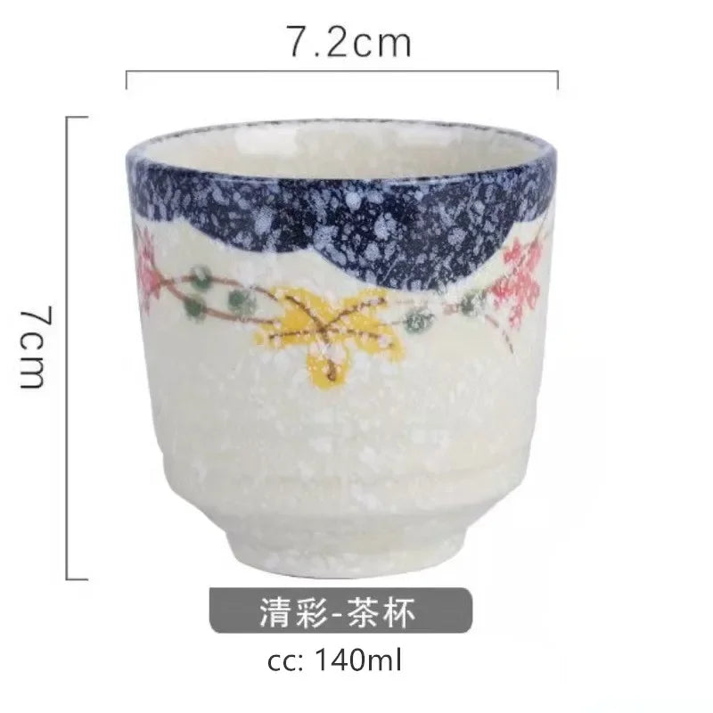 2 pcs/set Japanese Ceramic Teacup Coffee cup Retro Handmade Tea Bowl Chinese Tea set Accessories Personal Single Cup Drinkware
