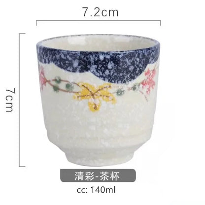 2 pcs/set Japanese Ceramic Teacup Coffee cup Retro Handmade Tea Bowl Chinese Tea set Accessories Personal Single Cup Drinkware