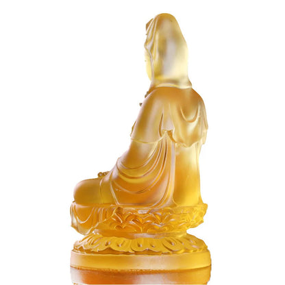 20/23cm high Coloured glaze Clean Bottle Avalokitesvara Statue Guanyin Worship Good Luck Ornament