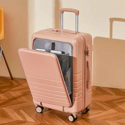 20/24/26 Inch Travel Suitcase Trolley Case Front Opening Rolling Luggage Password Box Suitcase Boarding Case Computer Bag