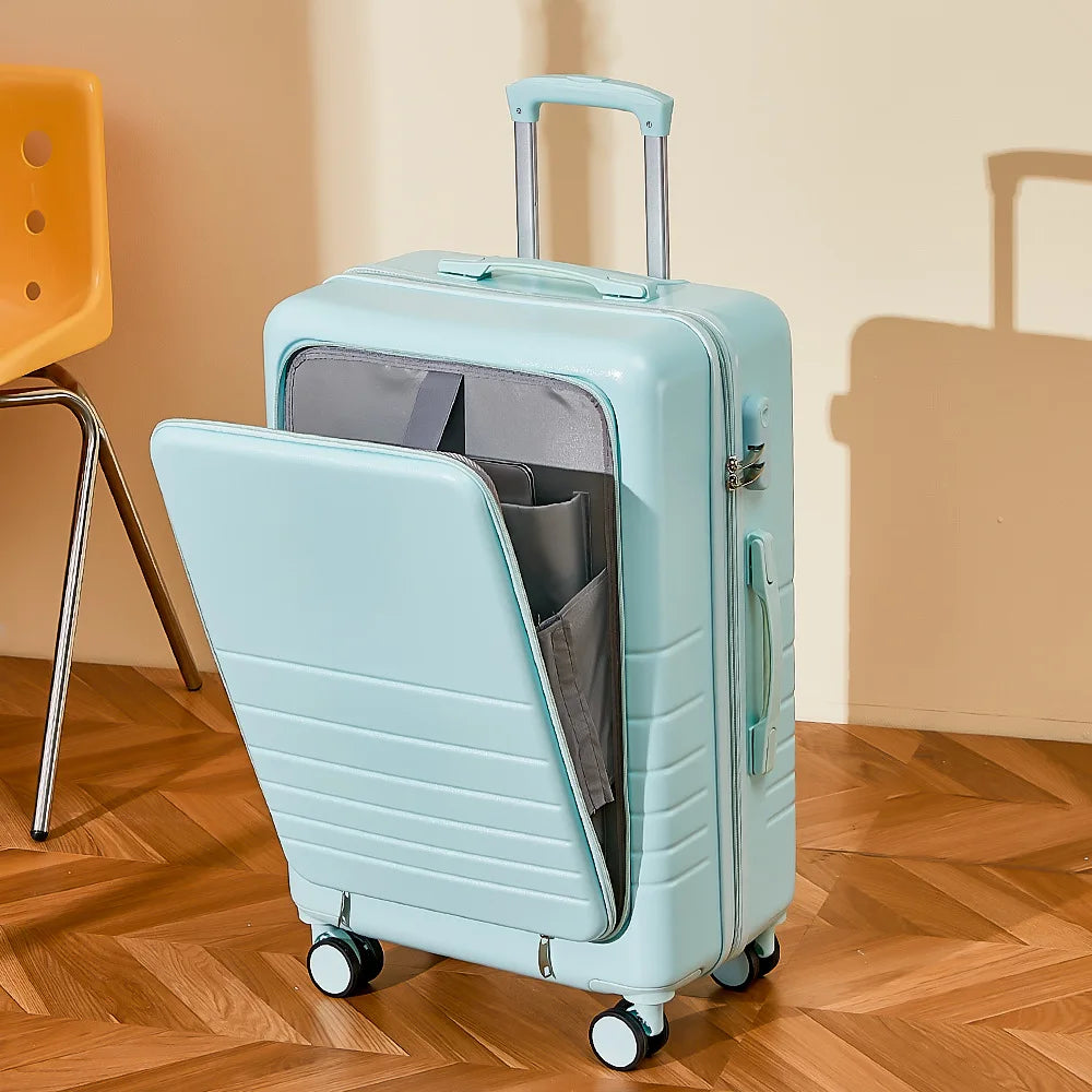 20/24/26 Inch Travel Suitcase Trolley Case Front Opening Rolling Luggage Password Box Suitcase Boarding Case Computer Bag