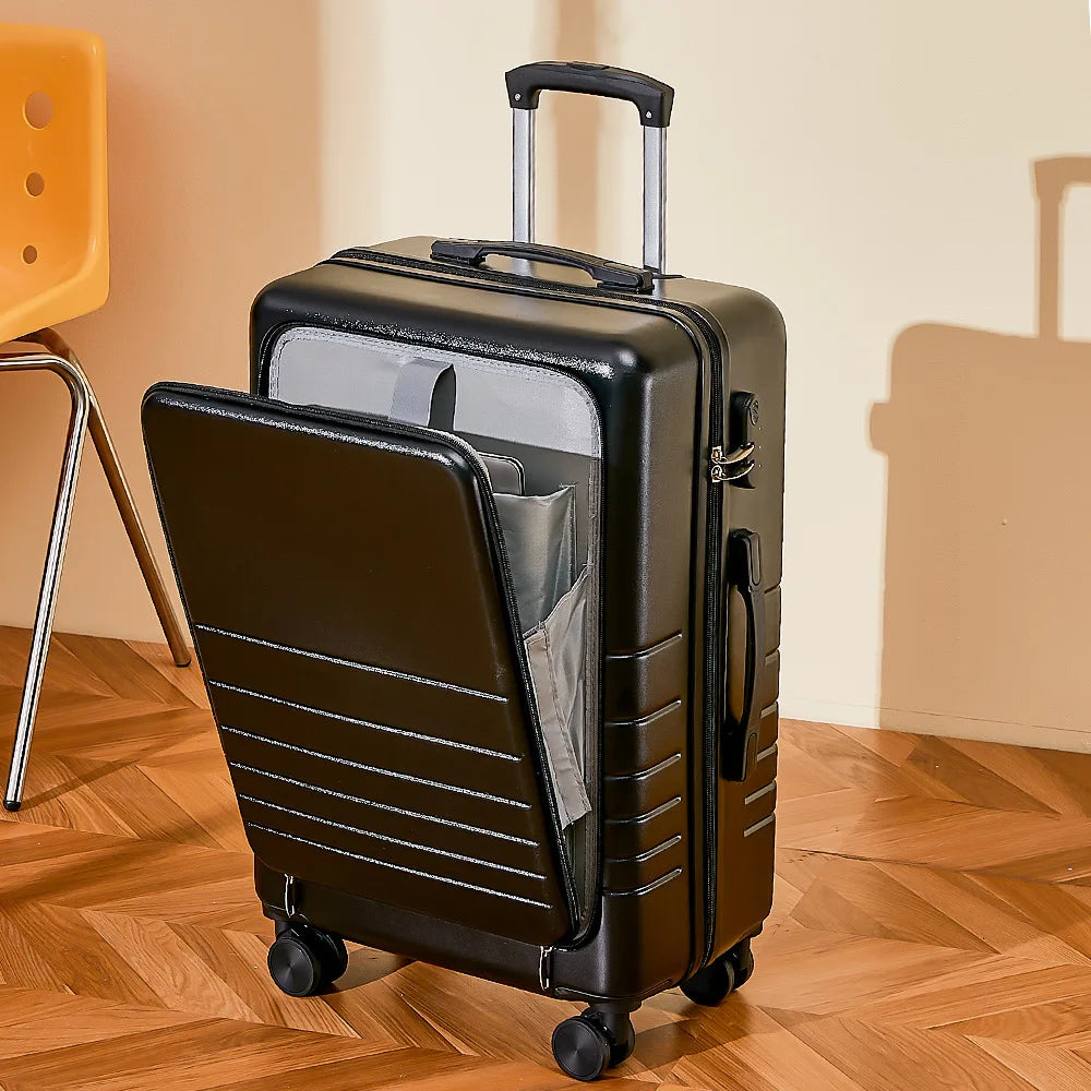 20/24/26 Inch Travel Suitcase Trolley Case Front Opening Rolling Luggage Password Box Suitcase Boarding Case Computer Bag