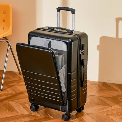 20/24/26 Inch Travel Suitcase Trolley Case Front Opening Rolling Luggage Password Box Suitcase Boarding Case Computer Bag