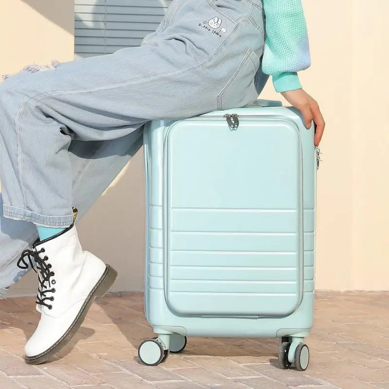 20/24/26 Inch Travel Suitcase Trolley Case Front Opening Rolling Luggage Password Box Suitcase Boarding Case Computer Bag