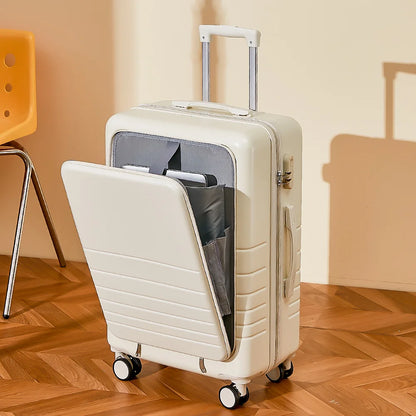 20/24/26 Inch Travel Suitcase Trolley Case Front Opening Rolling Luggage Password Box Suitcase Boarding Case Computer Bag