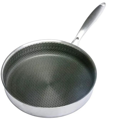 20/26/28CM Frying Pan Food Grade 304 Stainless Steel Non Stick Pan Honeycomb Pot Bottom Induction Cooker Gas Stove General Wok
