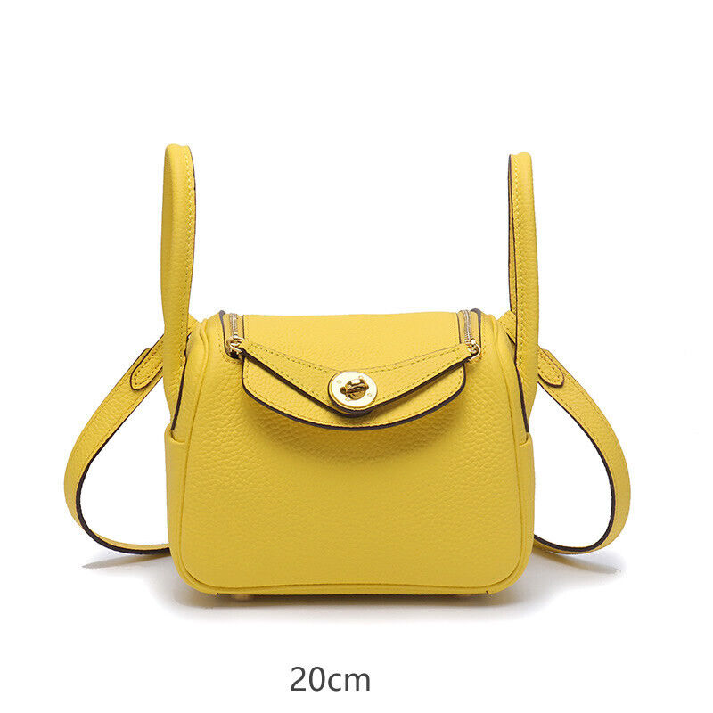 (20/26/30) Real Leather Gold Clasp Box Tote w/ Zipper Handbag Shoulder Bag Purse Buy Our Tea