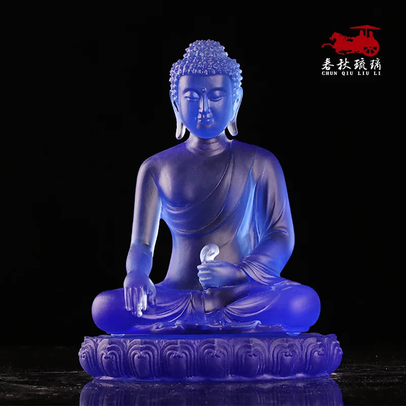 20 cm Coloured glaze Buddha In Five Directions Ornament