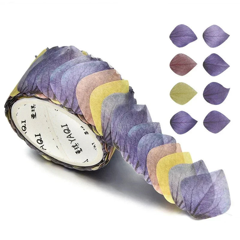 200 Petals/ roll creative flower petal washi tape, masking tape stickers s, DIY dairy, journal, scrapbooking bottle journal