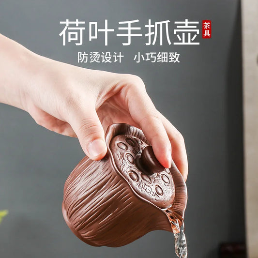 200CC Handcraft Yixing Teapot Using Dragon Blood Sand Clay 9 Holes Filter Antique Design Chinese Kettle Puer Tea Kung Fu Teaware
