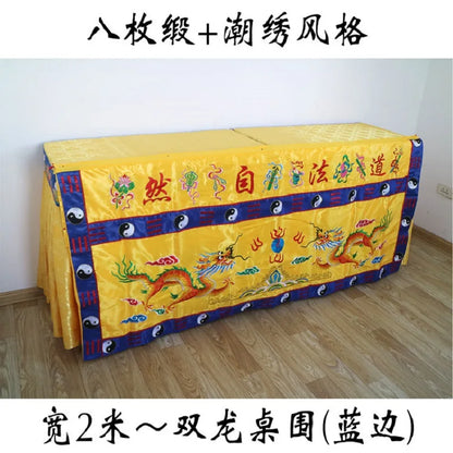 200CM large Wholesale Taoist Buddhist supply Temple Altar Worship DAO FA ZI RAN holy Dragon Embroidery table enclosure Curtain