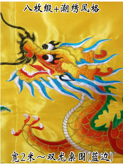 200CM large Wholesale Taoist Buddhist supply Temple Altar Worship DAO FA ZI RAN holy Dragon Embroidery table enclosure Curtain