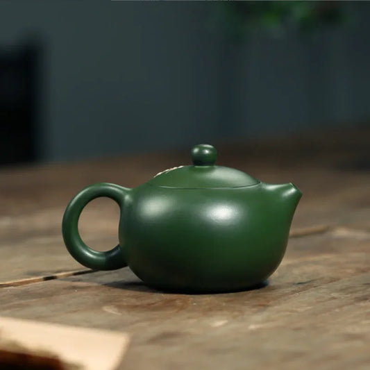 200ML Green Yixing Purple Clay Teapot Zisha Xishi Plum Flower Tea Pot with Tea Cup Handmade Kung Fu Tea Set Teaware