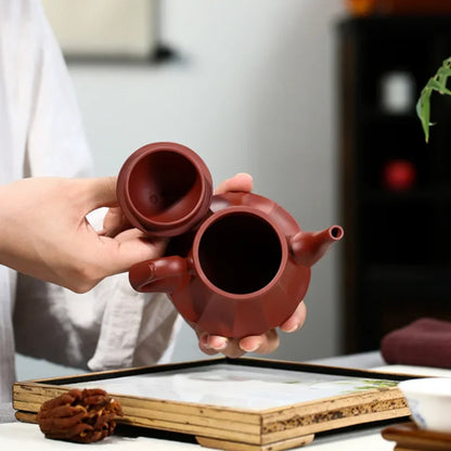 200ML Red Yingxing Purple Clay Teapot Zisha Pot Handmade Teaware Gifts Drinkware Set Drink Puer