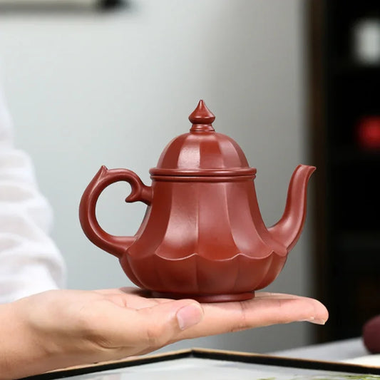 200ML Red Yingxing Purple Clay Teapot Zisha Pot Handmade Teaware Gifts Drinkware Set Drink Puer