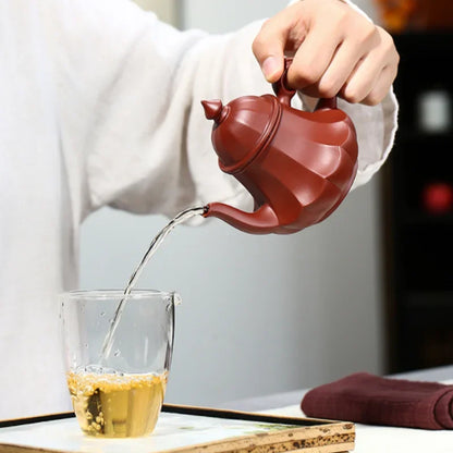 200ML Red Yingxing Purple Clay Teapot Zisha Pot Handmade Teaware Gifts Drinkware Set Drink Puer