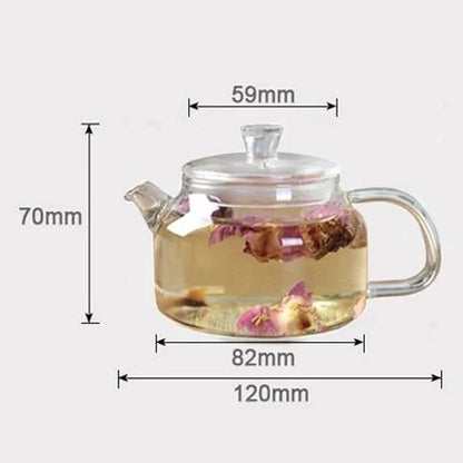 200ML Transparent Glass Teapot Water Jug Heat-Resistant Clear Kung Fu Tea Pot Decanter For Water For Lemonade Teaware Home Tool