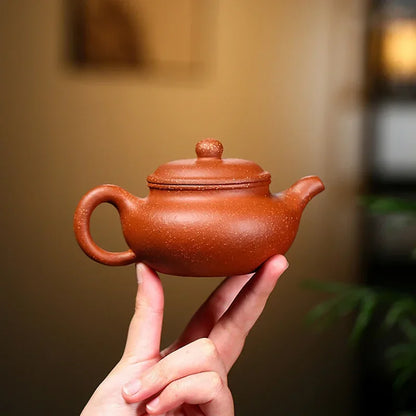 200ML Yixing Clay Teapot Archaize Design Real Handmade Kettle Classic 9 Holes Filter Kung Fu Zisha Teaware Pu'er Oolong Teaset