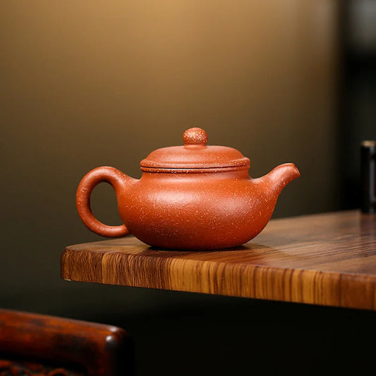 200ML Yixing Clay Teapot Archaize Design Real Handmade Kettle Classic 9 Holes Filter Kung Fu Zisha Teaware Pu'er Oolong Teaset