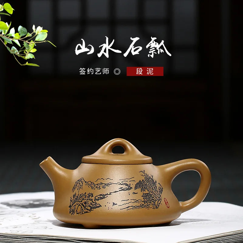 200c Raw Ore Section Mud Filter Teapot Authentic Yixing Purple Clay Tea Pot Handmade Plum Blossom Kettle Zisha Tea Set