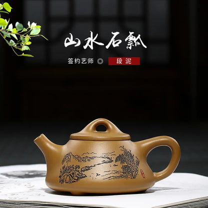 200c Raw Ore Section Mud Filter Teapot Authentic Yixing Purple Clay Tea Pot Handmade Plum Blossom Kettle Zisha Tea Set